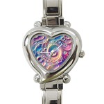 Abstract Fractal Art Swirl Pattern Heart Italian Charm Watch