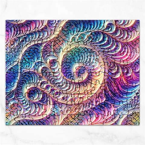 Abstract Fractal Art Swirl Pattern Rectangular Jigsaw Puzzl from ArtsNow.com Front