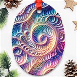 Abstract Fractal Art Swirl Pattern Oval Ornament (Two Sides)