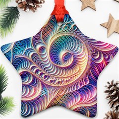 Abstract Fractal Art Swirl Pattern Star Ornament (Two Sides) from ArtsNow.com Front