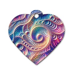 Abstract Fractal Art Swirl Pattern Dog Tag Heart (Two Sides) from ArtsNow.com Front