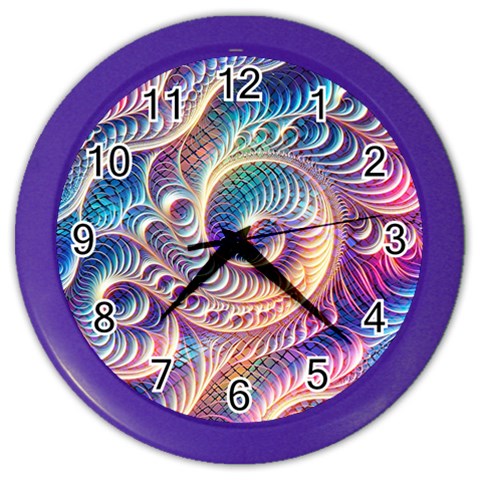 Abstract Fractal Art Swirl Pattern Color Wall Clock from ArtsNow.com Front