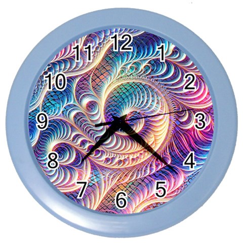 Abstract Fractal Art Swirl Pattern Color Wall Clock from ArtsNow.com Front