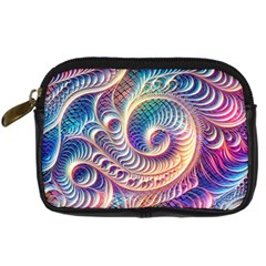 Abstract Fractal Art Swirl Pattern Digital Camera Leather Case from ArtsNow.com Front