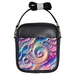 Abstract Fractal Art Swirl Pattern Girls Sling Bag