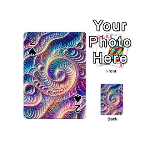 Abstract Fractal Art Swirl Pattern Playing Cards 54 Designs (Mini) from ArtsNow.com Front - Spade2