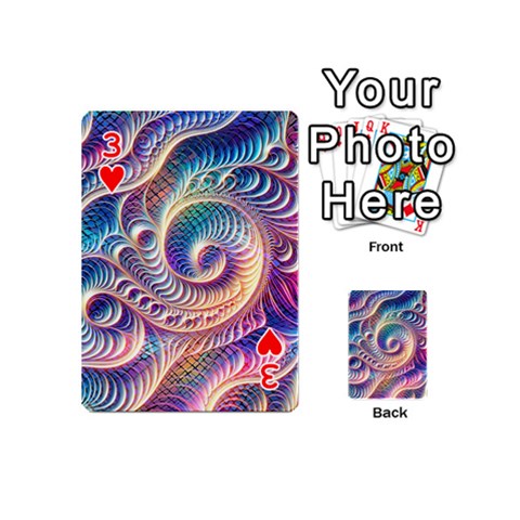 Abstract Fractal Art Swirl Pattern Playing Cards 54 Designs (Mini) from ArtsNow.com Front - Heart3