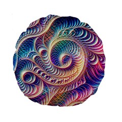 Abstract Fractal Art Swirl Pattern Standard 15  Premium Round Cushions from ArtsNow.com Front