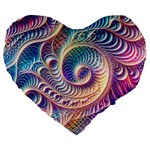 Abstract Fractal Art Swirl Pattern Large 19  Premium Heart Shape Cushions