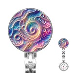 Abstract Fractal Art Swirl Pattern Stainless Steel Nurses Watch