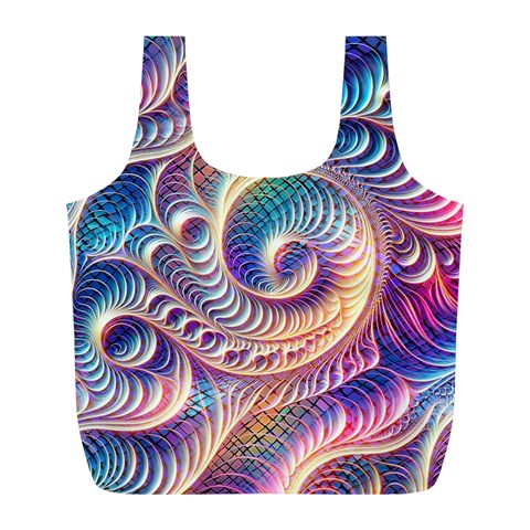 Abstract Fractal Art Swirl Pattern Full Print Recycle Bag (L) from ArtsNow.com Front