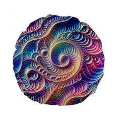 Abstract Fractal Art Swirl Pattern Standard 15  Premium Flano Round Cushions from ArtsNow.com Front