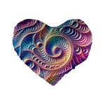 Abstract Fractal Art Swirl Pattern Standard 16  Premium Flano Heart Shape Cushions