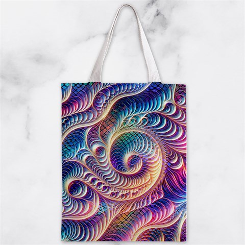 Abstract Fractal Art Swirl Pattern Zipper Classic Tote Bag from ArtsNow.com Back