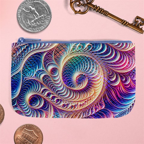 Abstract Fractal Art Swirl Pattern Large Coin Purse from ArtsNow.com Front