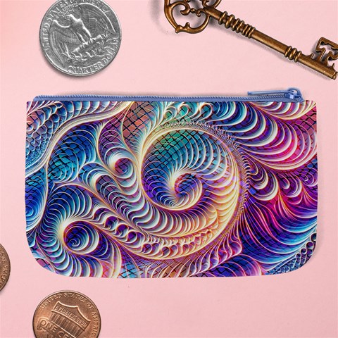 Abstract Fractal Art Swirl Pattern Large Coin Purse from ArtsNow.com Back