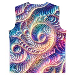 Abstract Fractal Art Swirl Pattern Men s High Neck Button Up Puffer Vest from ArtsNow.com Back