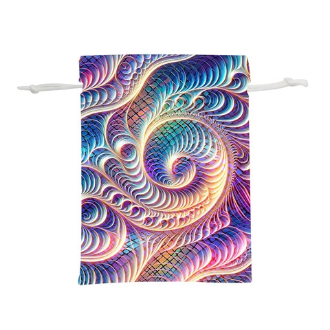 Abstract Fractal Art Swirl Pattern Lightweight Drawstring Pouch (M) from ArtsNow.com Back