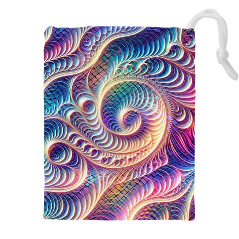 Abstract Fractal Art Swirl Pattern Drawstring Pouch (5XL) from ArtsNow.com Front