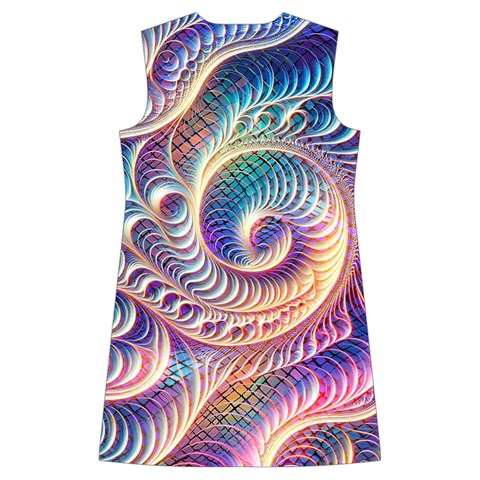 Abstract Fractal Art Swirl Pattern Kids  Long Sleeve Velvet Lounge Robe from ArtsNow.com Back