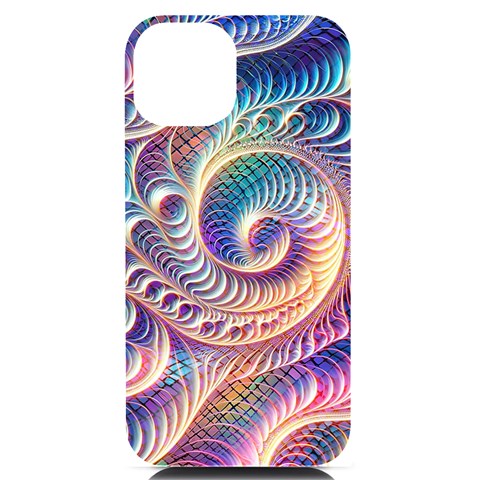 Abstract Fractal Art Swirl Pattern iPhone 14 Black UV Print PC Hardshell Case from ArtsNow.com Front