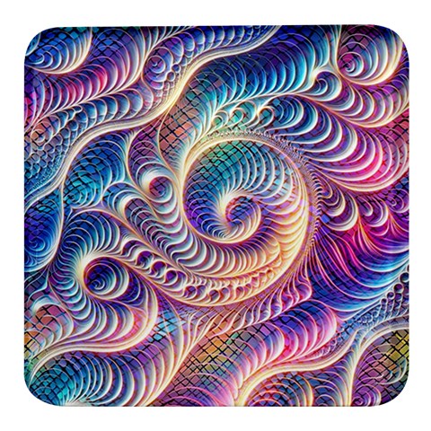 Abstract Fractal Art Swirl Pattern Square Glass Fridge Magnet (4 pack) from ArtsNow.com Front