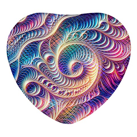 Abstract Fractal Art Swirl Pattern Heart Glass Fridge Magnet (4 pack) from ArtsNow.com Front