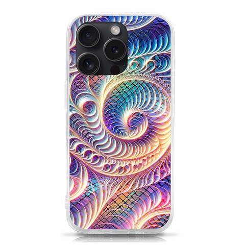 Abstract Fractal Art Swirl Pattern iPhone 15 Pro TPU UV Print Case from ArtsNow.com Front