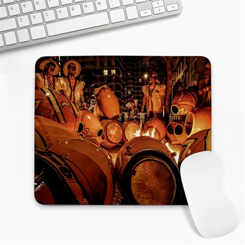 Candombe drums being tempered, montevideo, uruguay Large Mousepad from ArtsNow.com Front