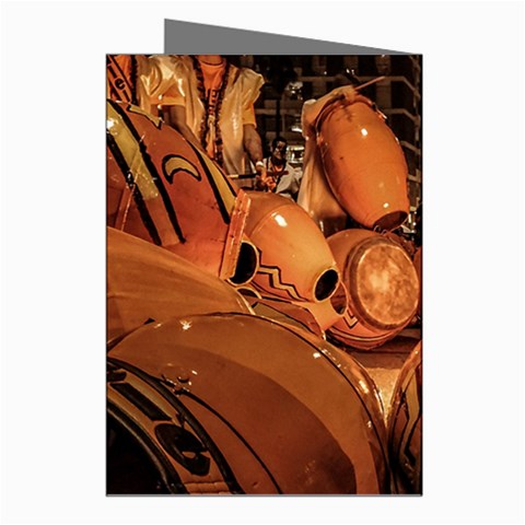 Candombe drums being tempered, montevideo, uruguay Greeting Cards (Pkg of 8) from ArtsNow.com Right