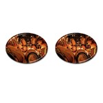 Candombe drums being tempered, montevideo, uruguay Cufflinks (Oval)