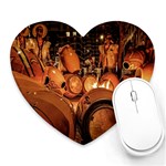 Candombe drums being tempered, montevideo, uruguay Heart Mousepad