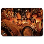 Candombe drums being tempered, montevideo, uruguay Large Doormat