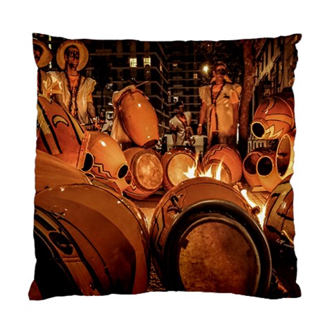 Candombe drums being tempered, montevideo, uruguay Standard Cushion Case (Two Sides) from ArtsNow.com Back