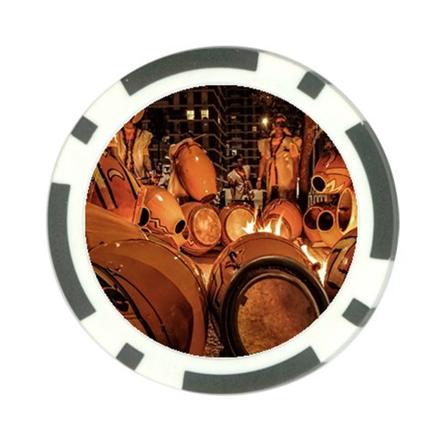 Candombe drums being tempered, montevideo, uruguay Poker Chip Card Guard (10 pack) from ArtsNow.com Front