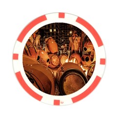 Candombe drums being tempered, montevideo, uruguay Poker Chip Card Guard (10 pack) from ArtsNow.com Front