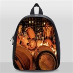 Candombe drums being tempered, montevideo, uruguay School Bag (Small)