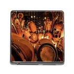 Candombe drums being tempered, montevideo, uruguay Memory Card Reader (Square 5 Slot)