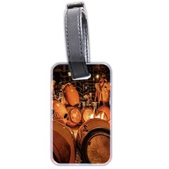 Candombe drums being tempered, montevideo, uruguay Luggage Tag (two sides) from ArtsNow.com Front