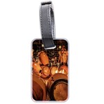 Candombe drums being tempered, montevideo, uruguay Luggage Tag (two sides)