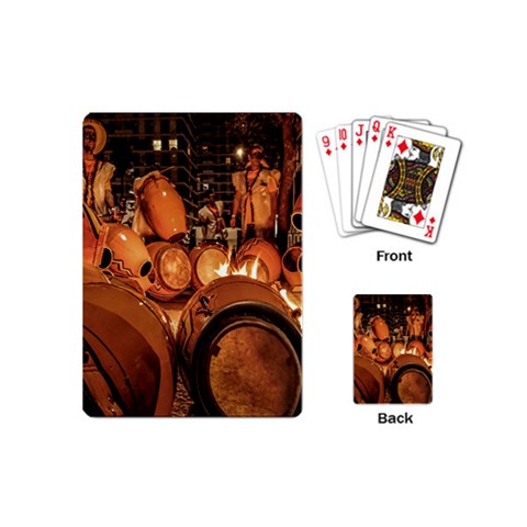 Candombe drums being tempered, montevideo, uruguay Playing Cards Single Design (Mini) from ArtsNow.com Back