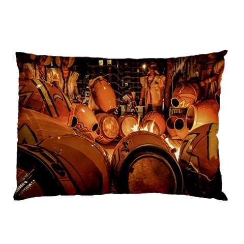 Candombe drums being tempered, montevideo, uruguay Pillow Case (Two Sides) from ArtsNow.com Back