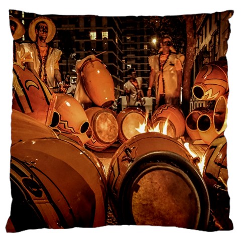 Candombe drums being tempered, montevideo, uruguay Standard Premium Plush Fleece Cushion Case (Two Sides) from ArtsNow.com Front