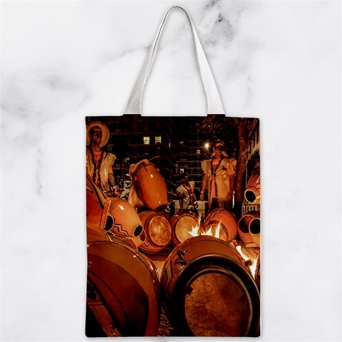 Candombe drums being tempered, montevideo, uruguay Zipper Classic Tote Bag from ArtsNow.com Front