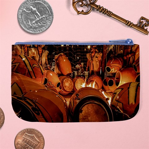 Candombe drums being tempered, montevideo, uruguay Large Coin Purse from ArtsNow.com Back