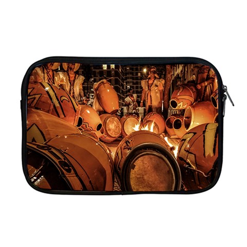 Candombe drums being tempered, montevideo, uruguay Apple MacBook Pro 17  Zipper Case from ArtsNow.com Front