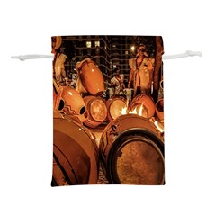 Candombe drums being tempered, montevideo, uruguay Lightweight Drawstring Pouch (L) from ArtsNow.com Front