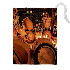 Candombe drums being tempered, montevideo, uruguay Drawstring Pouch (4XL) from ArtsNow.com Front