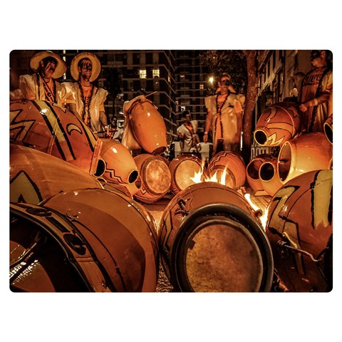 Candombe drums being tempered, montevideo, uruguay Premium Plush Fleece Blanket (Extra Small) from ArtsNow.com 40 x30  Blanket Front