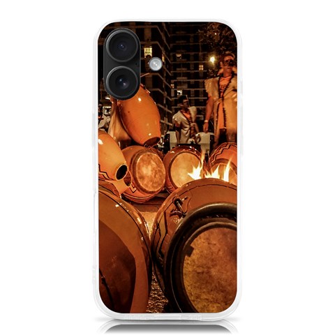 Candombe drums being tempered, montevideo, uruguay iPhone 16 TPU UV Print Case from ArtsNow.com Front